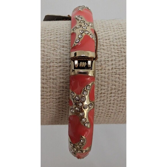 Tommy Bahama Womens Bangle Rhinestone Starfish Orange Enamel Bracelet - Picture 2 of 3